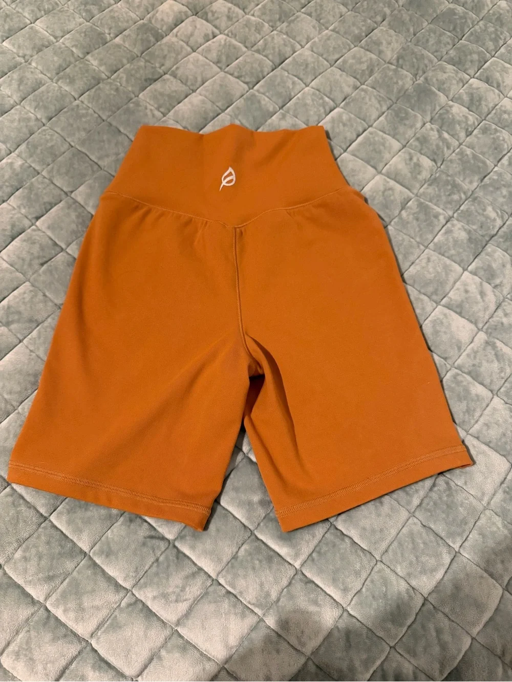 P’tula Burnt Orange High-Waist Bike Shorts - XS